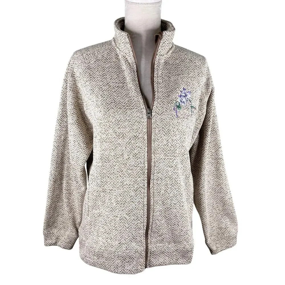 Vintage Wild Wings Collection Zip Jacket Sweatshirt Sweater Hummingbird L - Picture 11 of 11